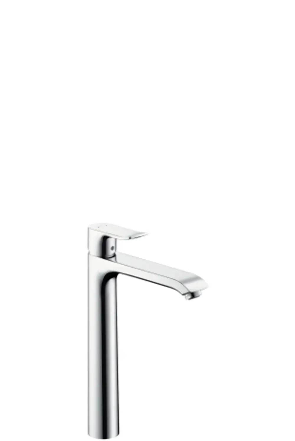 Ein moderner Einhebel-Waschtischmischer von Hansgrohe in Chrom-Optik, geeignet für Aufsatzwaschtische, mit einem schlichten und funktionalen Design.